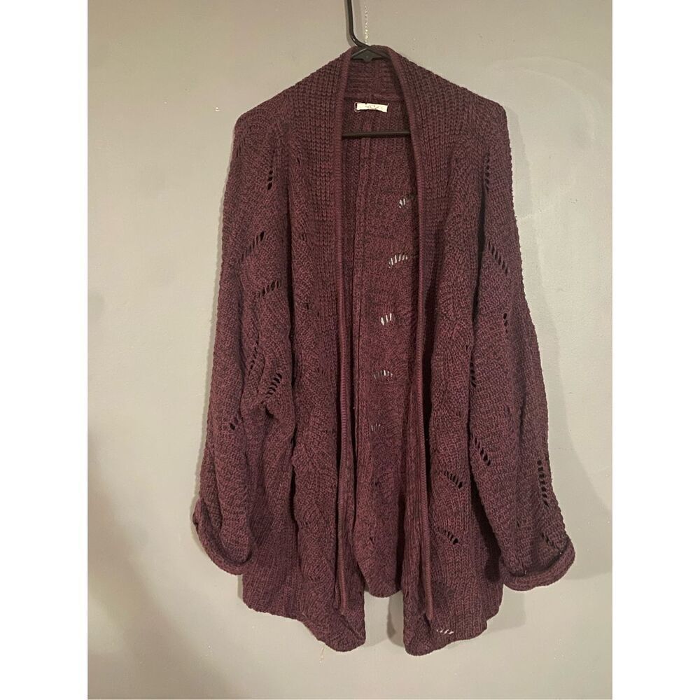 Maurice’s Maroon Chinky Knit Open Front Cardigan Size 2XL